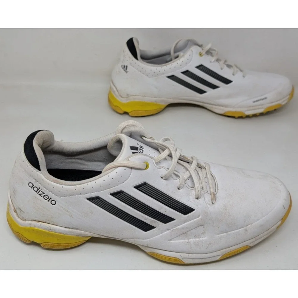 Adidas Adizero Tour Sprint Web Golf‎ Shoes Men's Size 11 White Yellow 674979 VTG